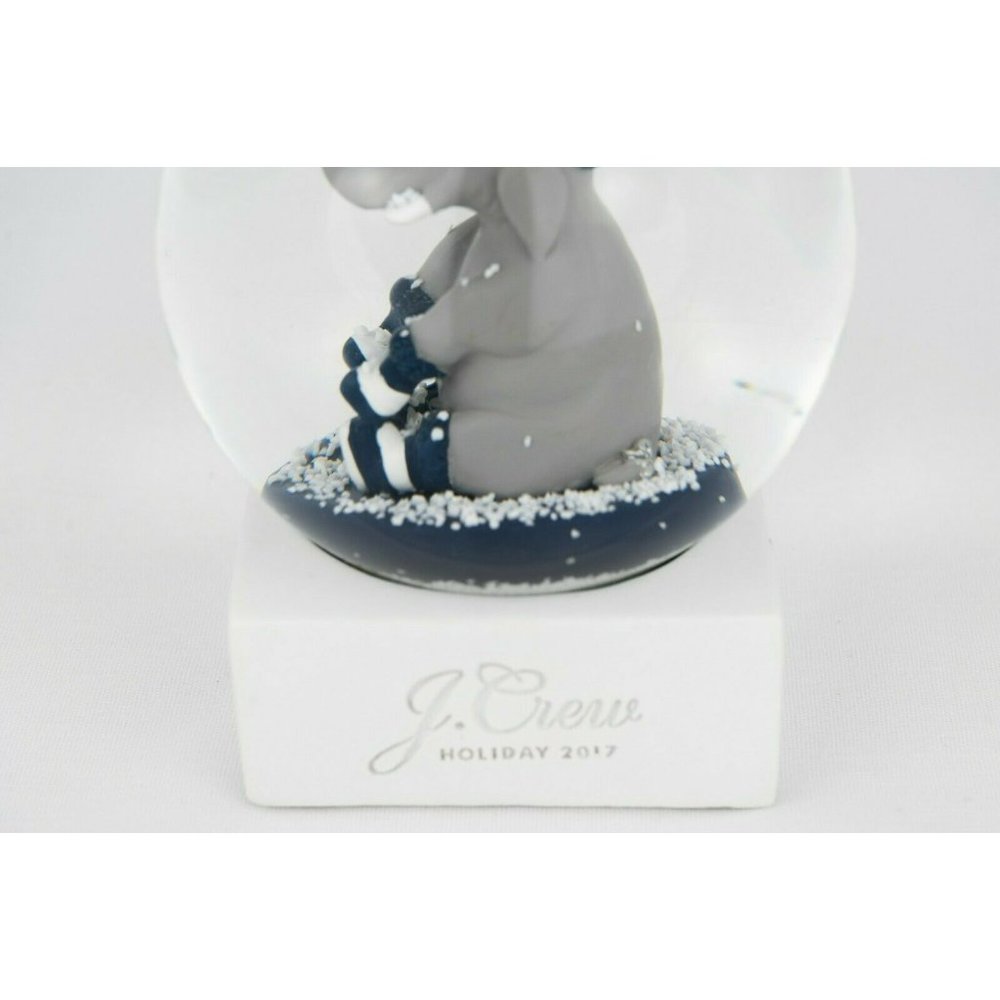 J Crew Snow Globe Christmas Holiday New Year Collector's 2017 Elephant Navy - Picture 3 of 5